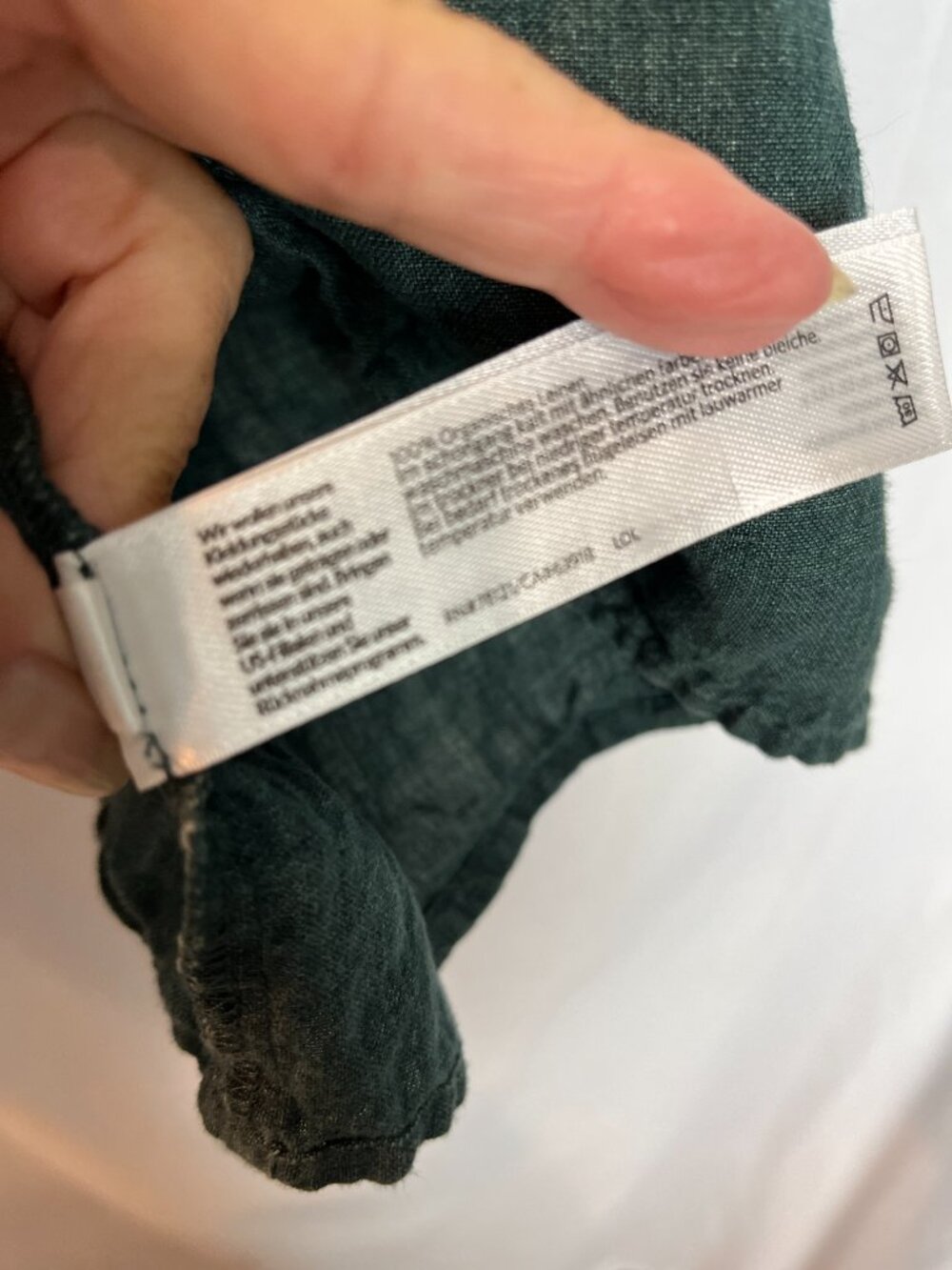 Eileen Fisher Forest Green Textured Short-Sleeve Boxy Top - Picture 6 of 8